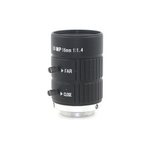 Objectif de caméra de vidéosurveillance HD 10MP 16mm F1.4 monture d'ouverture C pour caméra de vidéosurveillance ou surveillance de route de Microscope industriel