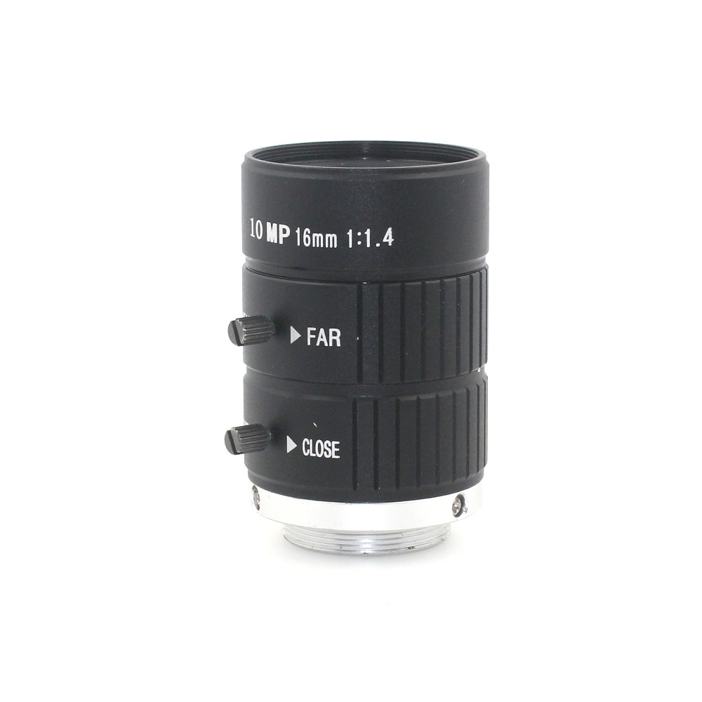 HD 10MP CCTV Kamera Lens 16mm F1.4 Açıklık Dağı C için CCTV Kamera veya Endüstriyel Mikroskop yol izleme