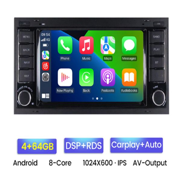 HD 2 Din Android GPS Car Radio para VW/Volkswagen/Touareg/Transporter T5 Multimedia Naviagtion DVD Player Audio