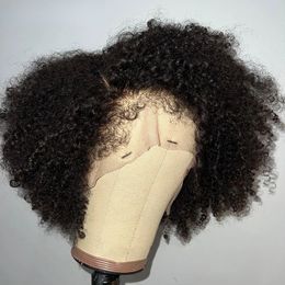 HD 360 Lace Frontal Afor Kinky Curly Short Human Hair Wig Brésilien Curly Lace Front Wig Baby Hair pour femmes noires Bords crépus Nouvelle tendance Ligne de cheveux naturelle