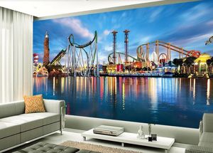 HD Fond d'écran 3D City Night Fonds d'écran 3D Murales pour enfants Salon Chambre à coucher Chambre à coucher Chambre à coucher TV Fond Mur Décoration Papier Peint Mural Grande Taille