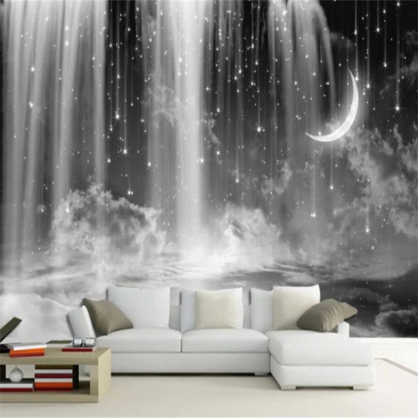 HD 3D fondo de pantalla mural cascada nube de pared papel mural para niños sala de estar dormitorio sofá sofá fondo decoración