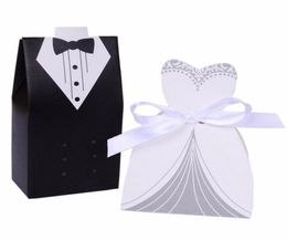 HD 50 SETLOT BRIDE EN GROOM Wedding Candy Box Paper Wedding Geschenken voor gasten Souvenir Supplies Chocolate Box9066757
