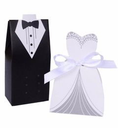 HD 50 SETLOT BRIDE EN GROOM Wedding Candy Box Paper Wedding Geschenken voor gasten Souvenir Supplies Chocolate Box7618751
