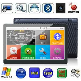 HD 7 pouces de navigation de voiture Navigateur Navigateur tactile Bluetooth avin GPS GPS WALCE MP4 FM TRANSTER DDR256MB 8 Go 3D Cartes