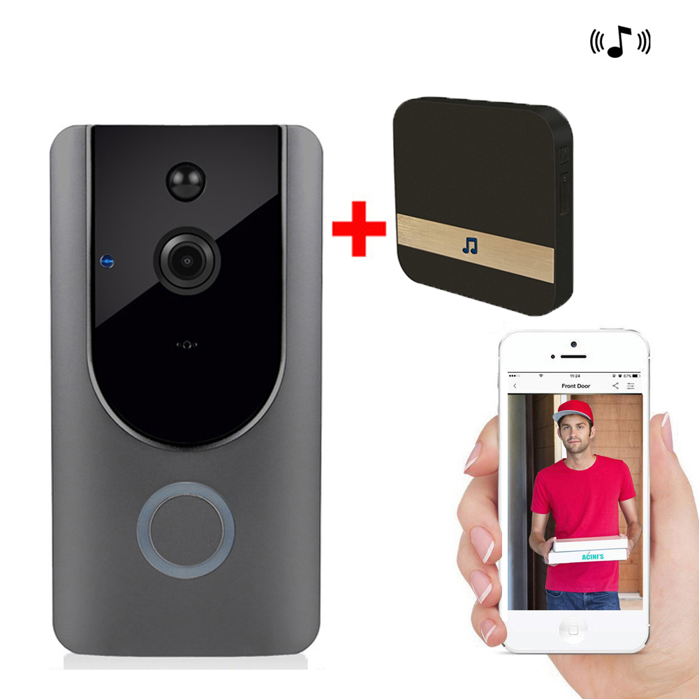 HD 720P WIFI Visual Doorbell Wireless Intercom Doorbell Camera PIR Motion Detection Night View Video Smart Doorbell Ring with indoor bell