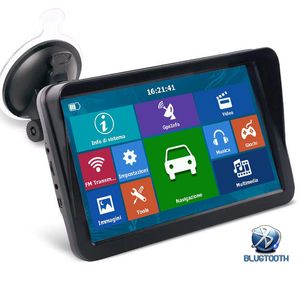 HD Auto 9 pulgadas Camión Navegador GPS Bluetooth AVIN Soporte Navegación de vehículos múltiples con parasol Escudo 8GB Mapas