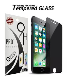 Film de protection d'écran de confidentialité HD anti-peeping pour iPhone 14 Plus Pro Max XR XS 11 12 13 Mini étui en verre trempé anti-rayures 7 8 Plus avec emballage de vente au détail