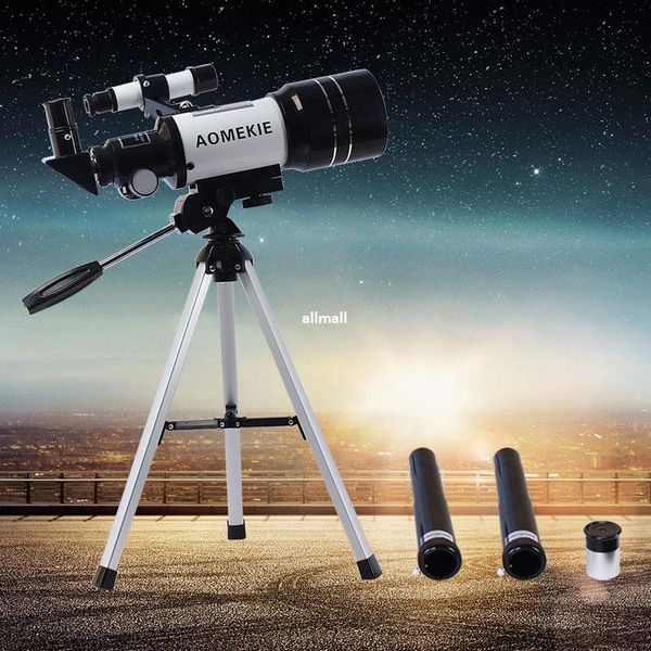 Freeshipping HD Télescope astronomique Finderscope Trépied portable Puissant télescope monoculaire spatial terrestre Observation de la lune Jouet cadeau