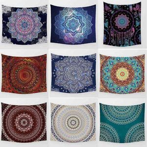 HD Beauty Mandala Tapestry Floral Rectangle Wall Hanging Art Decor Home J220804