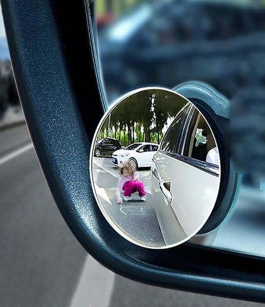 HD Car 360 Miroir à verrouillage mort grand angle pour inverser le rétroviseur miroir convexe petit miroir sricky rond sans cadre 5cm6795794