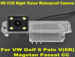 HD CAR CCD 4 Visión nocturna LED Visión inversa de estacionamiento Vista trasera impermeable para VW Polo V 6R Golf 6 VI Passat CC Magotan8772183