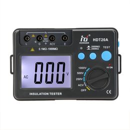 Livraison gratuite Testeur de résistance d'isolation HD Compteur mégohmmètre Voltmètre outil de diagnostic électronique compteur esr 1000 V avec rétroéclairage LCD