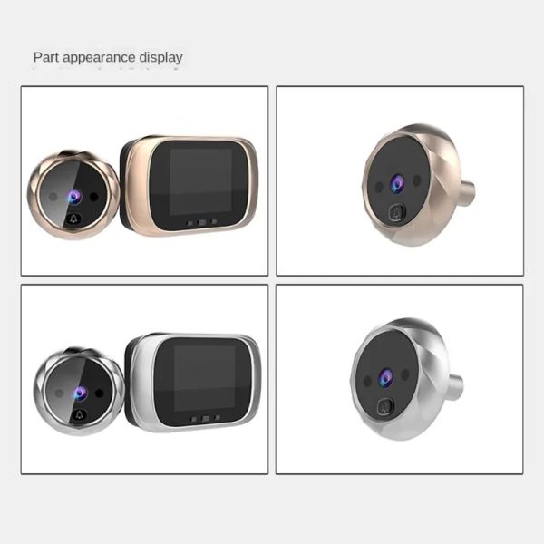 Sonnette vidéo intelligente HD 2.8/2.4 pouces, en verre peepglass, caméra de surveillance oculaire, sonnette à 90 degrés, détection de mouvement oculaire