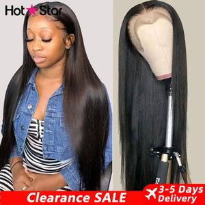 HD Lace Front Human Hair Pruiken recht 13x4 13x6 Transparante frontale voorgeplukt voor vrouwen 240419