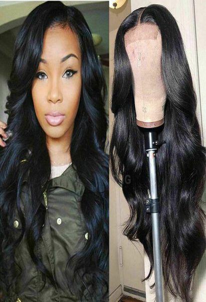 HD Lace Wig cheveux humains vague de corps pleine dentelle perruques blanchis naturel noir dentelle avant perruque avec délié naturel 3914377