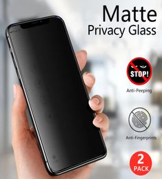 Protégeurs d'écran HD Matte antispy pour iPhone 12 13 11 Pro Max Mini XR XS Film de protection en céramique de confidentialité sur 6 7 8 plus pas Glas7416434