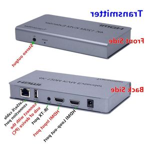 Freeshipping HD-MI KVM Extender USB mouse / teclado Extensão 120M por Cat / RJ45 / LAN / cabo de rede UTP Controle IR TX / RX 35MM R / L Áudio ou Xjin