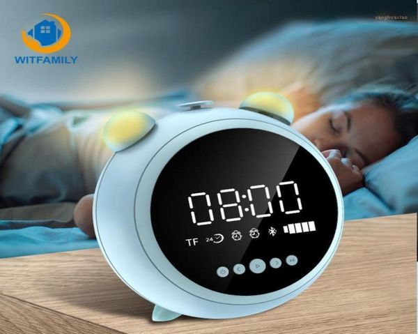 Miroir HD avec un réveil d'éclairage nocturne FM Radio sans fil Bluetooth en haut-parleur LED Digital Kids Clocks Support AUX TF Player11306478