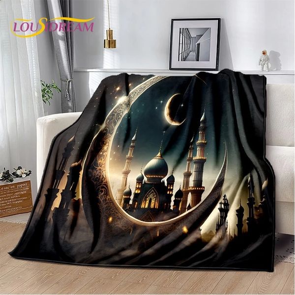 HD musulman Islam Prière à genoux Poly Mandala Mandala Softkeekeed Tobet Chud Throwt For Picnic Lits Canapa Home Bedroom Gift 240327