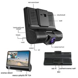 Freeshipping HD Night Car Dvr Dash Cam 40 pouces Enregistreur vidéo Caméra automatique 3 Objectif de caméra avec caméra de vue arrière Enregistreur Dashcam DVRs Rjec