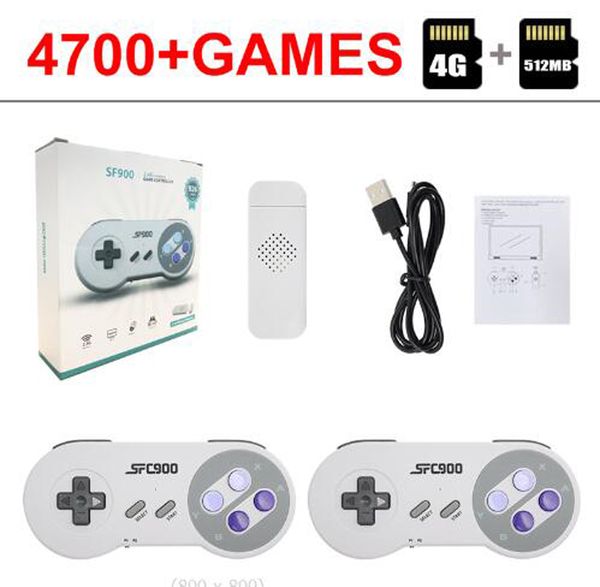 Sortie HD TV SF900 16Bit Classic Retro Video Games 1500 4700 Console Dual 2.4G Wireless Gamepads Controllers pour SEGA Stick Gaming Vs M8 M9 M10