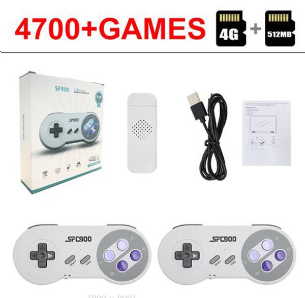 Sortie HD TV SF900 16Bit Classic Retro Video Games 1500 4700 Console Dual 2.4G Wireless Gamepads Controllers pour SEGA Stick Gaming Vs M5 M8 M9 M10