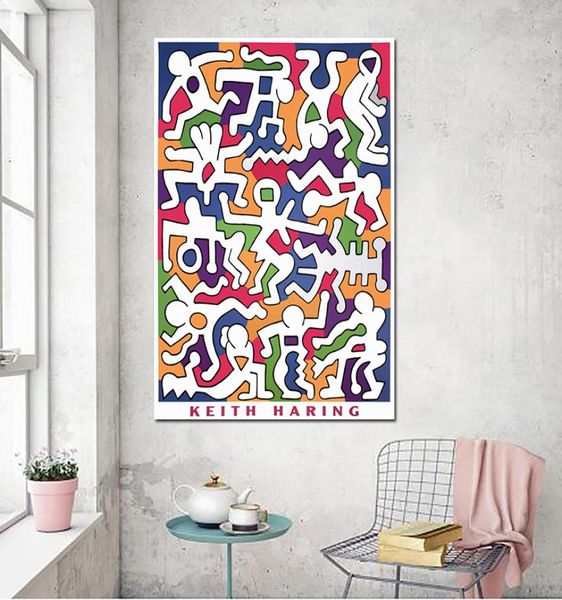 Pinturas impresas en HD, arte de pared, lienzo Original de Keith HARING, póster de acuarela, decoración del hogar, imágenes modulares para marco de dormitorio 8056802