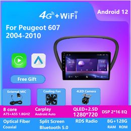 Écran tactile hd voiture gps navigation vidéo android autoradio multimédia lecteur vidéo pour PEUGEOT 607 2004-2010