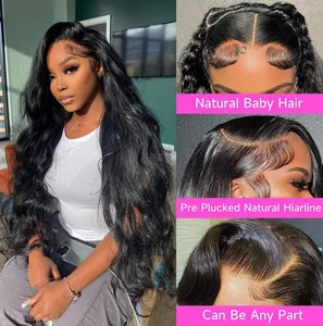 HD Transparante 13x4 13x6 Body Wave Lace Front Pruik Pre Geplukt Braziliaanse Remy Lijmloze Kant sluiting Menselijk Haar Pruiken