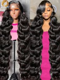 Perruque Lace Frontal Wig 360 naturelle Body Wave transparente Hd, cheveux humains, 30 40 pouces, 13x4 13x6, pre-plucked, pour femmes