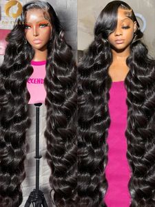 Perruque Lace Frontal Wig 360 naturelle Body Wave transparente Hd, cheveux humains, 30 40 pouces, 13x4 13x6, pre-plucked, pour femmes