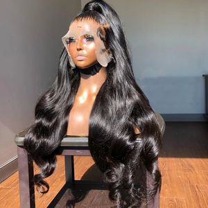 HD Transparent 360 Lace Frontal Wig 13x6 Body Wave Front Human Hair Wigs for Women 32 34 pouces Brésilien 4x4 Clôture 240408