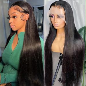 HD Transparent 360 Lace Frontal Wig 4x4 Lace Fermeure Wig Straitement 13x6 Lace Front Human Hair Wigs for Black Women 30 34 pouces 231227