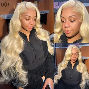 HD Transparante Body Wave Honing Blonde Kant Frontale Menselijk Haar Pruiken Braziliaanse Remy 13x4 Lace Front Pruik voor Vrouwen