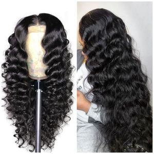 HD Virgin Brazilian Deep Wave Curly Transparent Lace Front Human Hair Wigs for Black Women