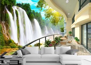 HD Waterfall Landschap TV Muurschildering 3D Wallpaper 3D Muurdocumenten voor TV-achtergrond