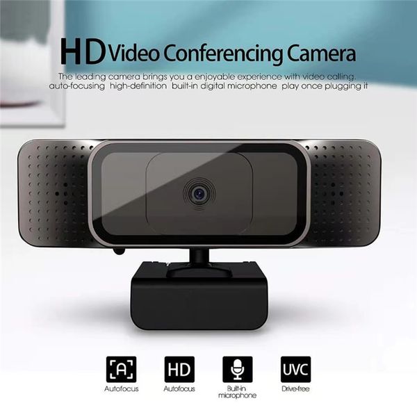 Webcams HD 1080P avec Microphone à lentille Plastyle multicouche USB2.0 pour les conférences en ligne, l'éducation, les appels vidéo, le travail