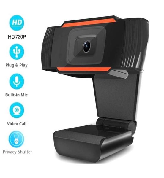 Webcam professionnelle HD720P avec logiciel de microphone et couverture de confidentialité Caméras Web USB en streaming AutoFocus pour zoom de cours en ligne Meetin3224375