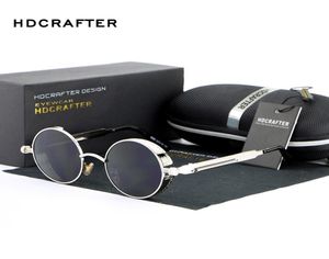 HDCRAFTER Vintage redonda de gafas de sol de metal steampunk diseñador de marca polarizado de vapor retro gafas de sol para hombres4014624
