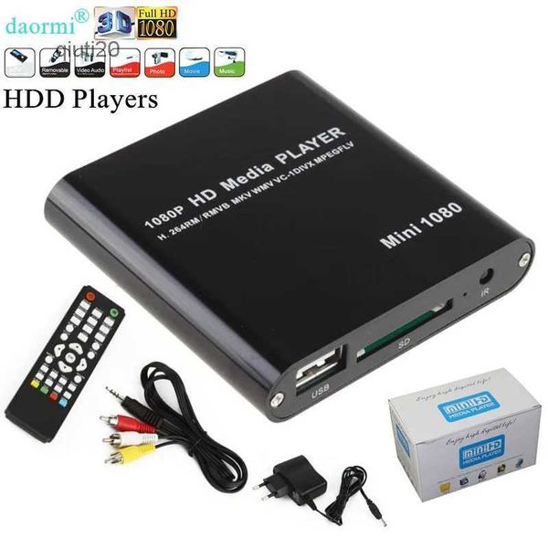 Lecteur de disque dur HD 1080p USB Player HDD externe avec SD MMC U Support MKV AVI AVI-compatible Media Video Player IR Remote Blu-ray Playerl2402