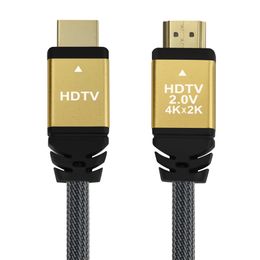 HDMI 2.0-kabel Hoge snelheid 19+1 zuiver koper 8K 4K 2K HDTV V2.0 60Hz Ondersteunt 2160p 1080p 3D Ethernet Vergulde V2-connectoren PC PS 1m 1,5m 3m