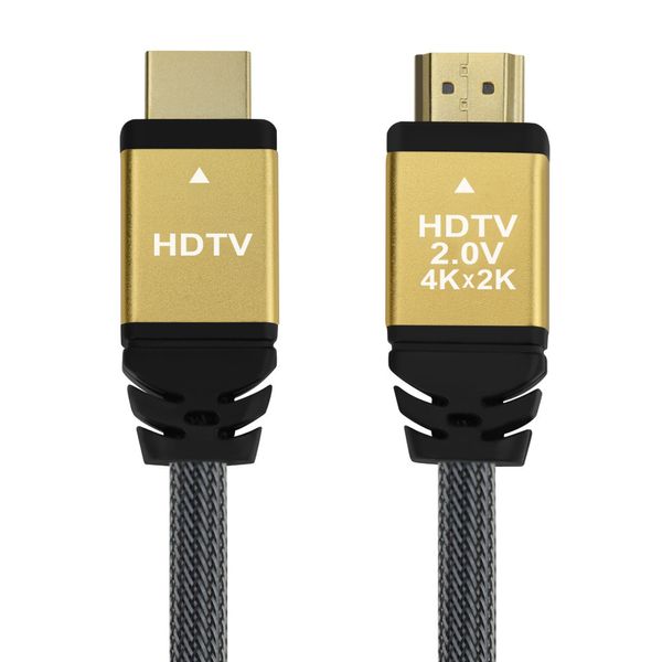 Câble HDMI 2.0 haute vitesse 19 + 1 en cuivre pur 8K 4K 2K HDTV V2.0 60Hz prend en charge 2160p 1080p Ethernet 3D connecteurs V2 plaqués or PC PS 1m 1.5m 3m