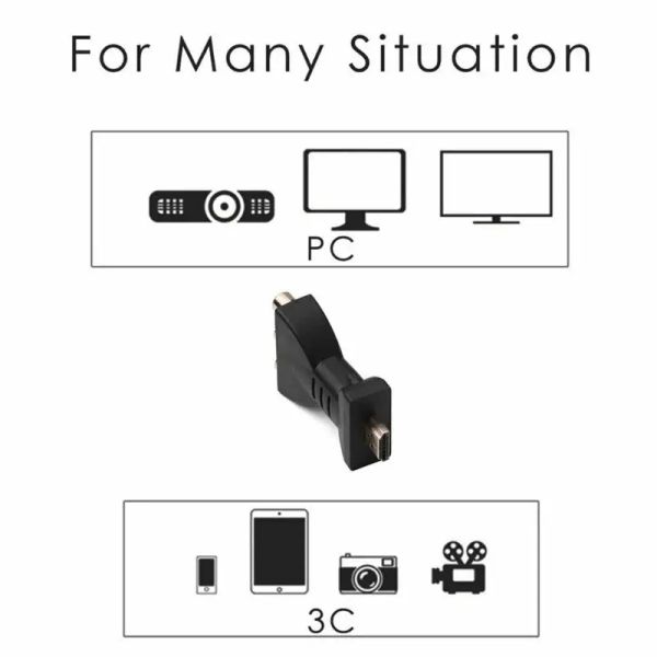 HDMI-compatible mâle à 3 RCA Femme composite AV Video Adapter Converter Converter Dropship
