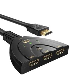 HDMI-compatibele schakelaar KVM SPLITTER 4K 2K 3D 3 Input 1 Uitgang Mini 3 Poort Video Switcher Hub 1080p voor DVD HDTV Xbox PS3 PS4