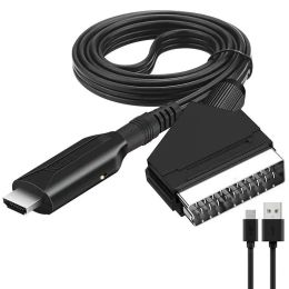 HDMI Compatible con el adaptador de SCART Audio Converter de lujo Pal/NTSC para HD TV DVD Signal Accesorios de convertidor de lujo