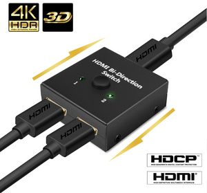 HDMI Schakelaar Bi-Direction 2.0 HDMI Splitter 1x2/2x1 Adapter 2 in 1 uit 1 in 2 uit Converter voor TV Box HDMI 4K Switcher