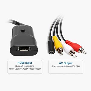 HDMI à AV CVBS RCA Composite Converter 1080p Adaptateur de convertisseur vidéo audio HDMI pour PC Box TV PS4 PS3