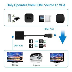 Adaptateur HDMI vers VGA, câble HD 1080Phdmi, connecteur HDMI VGA