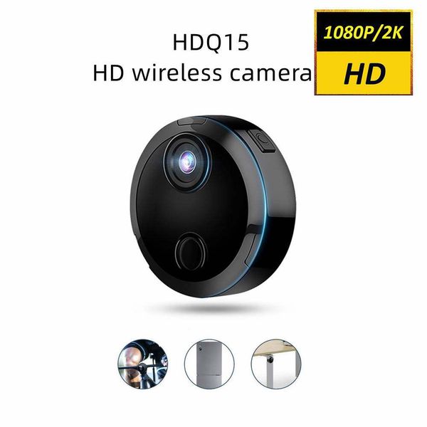 Mini cámara HDQ15 1080P/2K HD visión nocturna cámara interior Wifi cámara de visión remota de seguridad compatible con reproducción de vídeo videollamadas